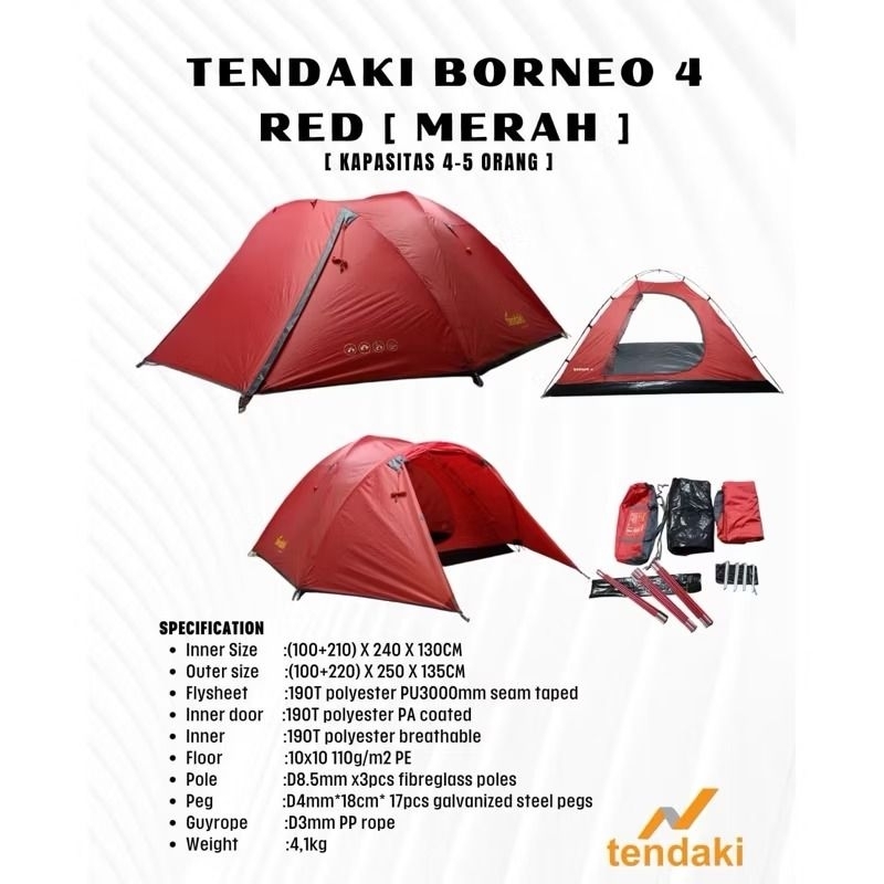 Tenda HY BC 4 - Tenda Borneo 4 / Tenda Kapasitas 4-5P