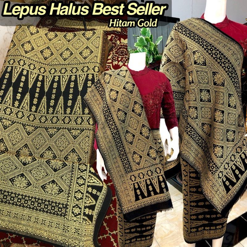 Songket Lepus Halus Best Seller Hitam Gold/ Songket Tenun Palembang asli Tenun Tangan/ilham songket 