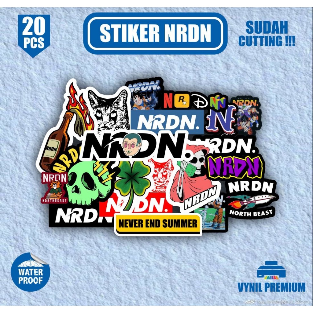 

stiker pack vynil sudah terpotong Stiker pack NRDN isi 20pcs waterproof