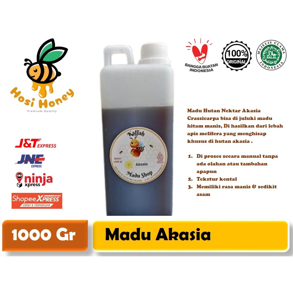 

Madu Asli Hutan Nectar Akasia 1000gr Madu Hitam Manis