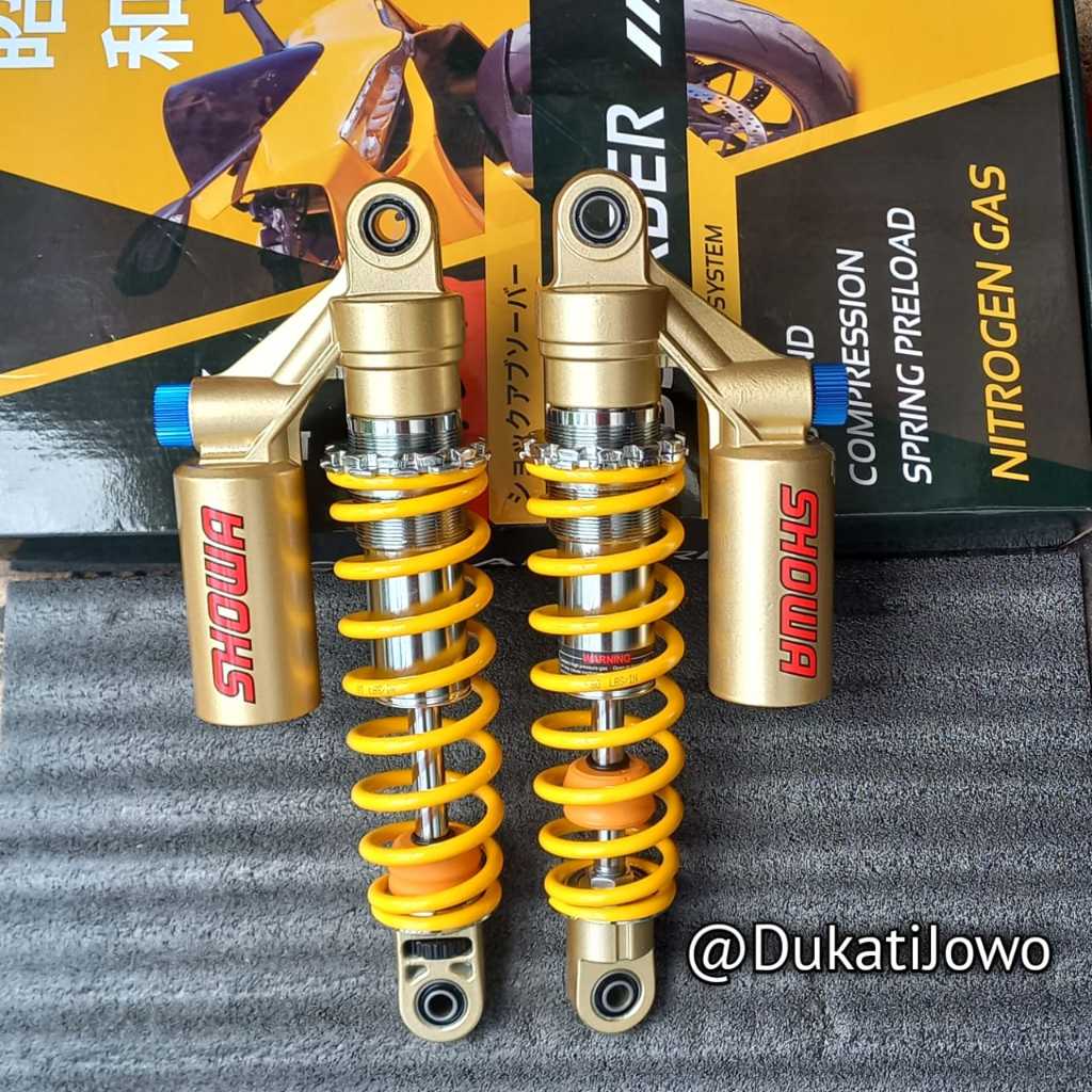 Shock Belakang Showa Kuning Skok Showa CB 400 Double Klik 325mm Detail Original