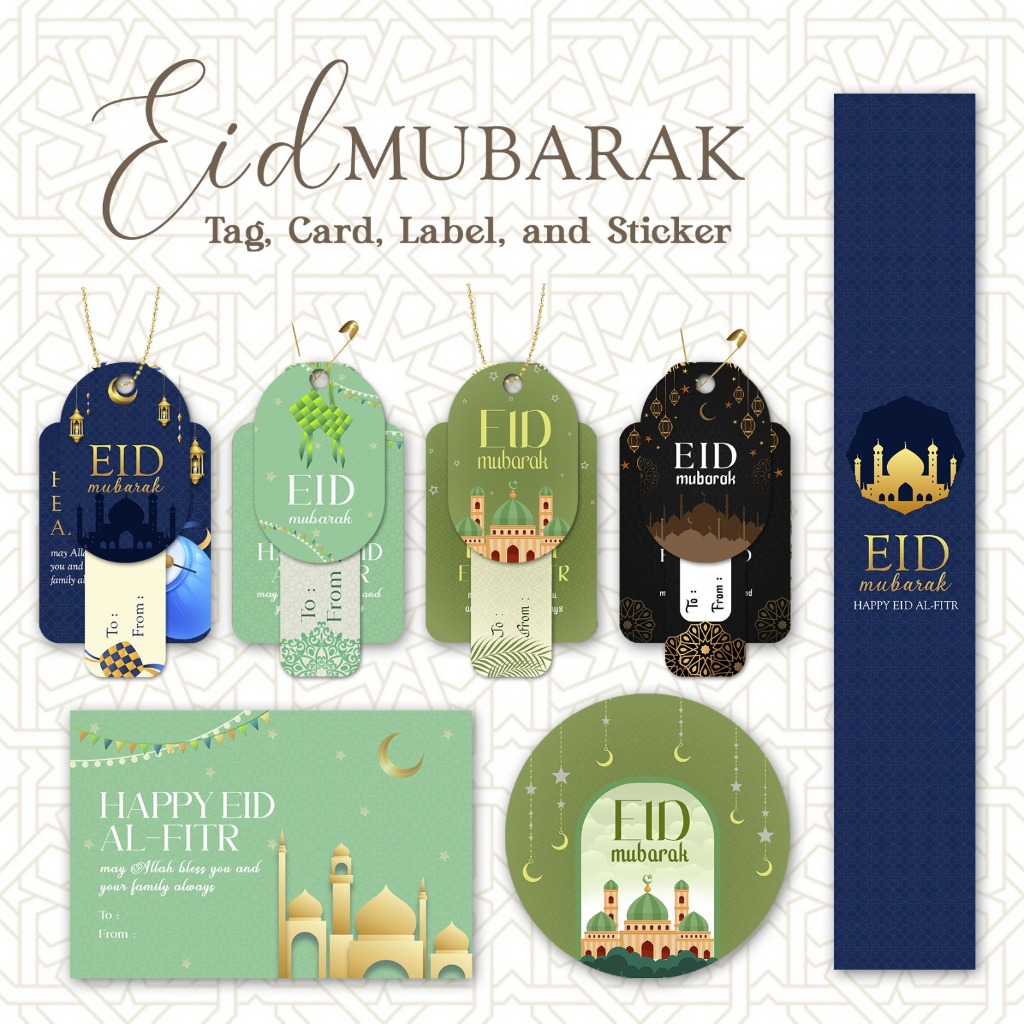 

NEW DESIGN Tag Sticker Kartu Paperbelt Label Sticker Lebaran Ramadan Hampers Idul Fitri Eid Mubarak Tag Set Ramadan Tag Set Lebaran