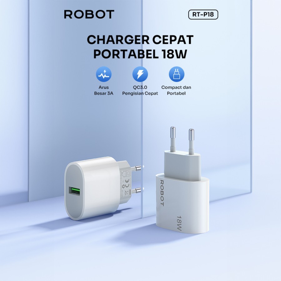 ROBOT RT-P18 Charger Quick Charge Travel Adapter Adaptor 3A 18W