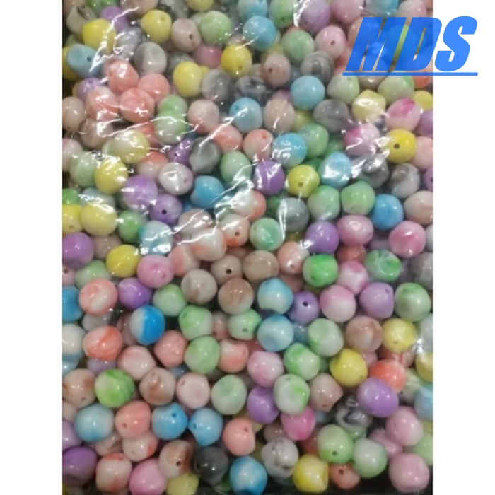Manik 12mm batu marmer mix warna isi 1 pon