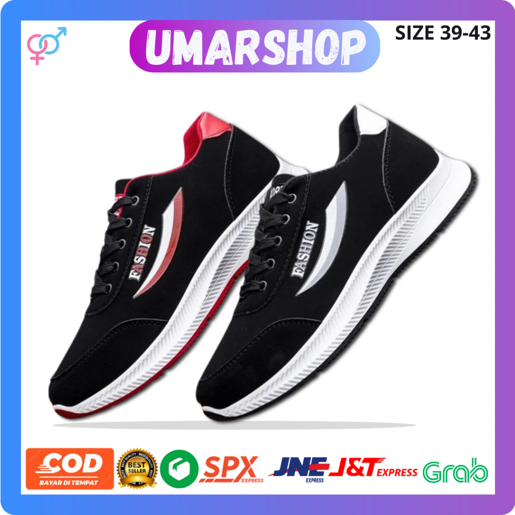 Sepatu Sneakers Sneker Casual Santai Olahraga Sport Joging Jogging Lari Sekolah Murah Original Keren