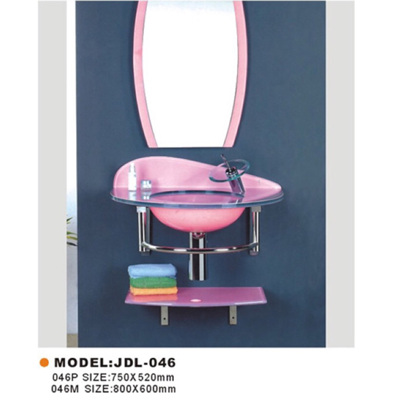 Wastafel Kaca Milano JDL 046 Komplit Set