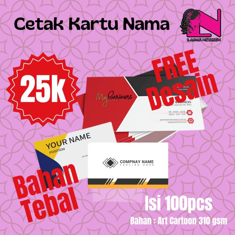 

Kartu Nama Kertas Tebal