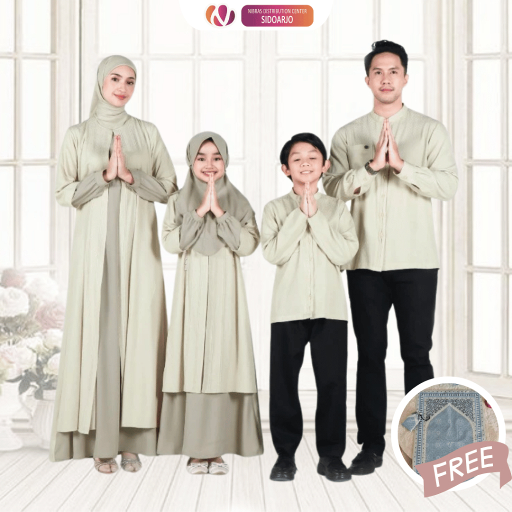 baju seragam keluarga pesta pernikahan 2025 - Sarimbit Mewah Nibras Rayya Series Daisy Vanila