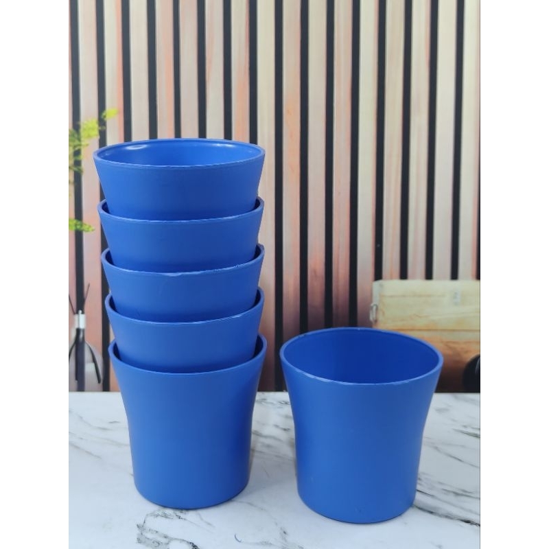 GELAS SEMI MELAMIN BIRU 12 PCS (1 LUSIN) BPA FREE