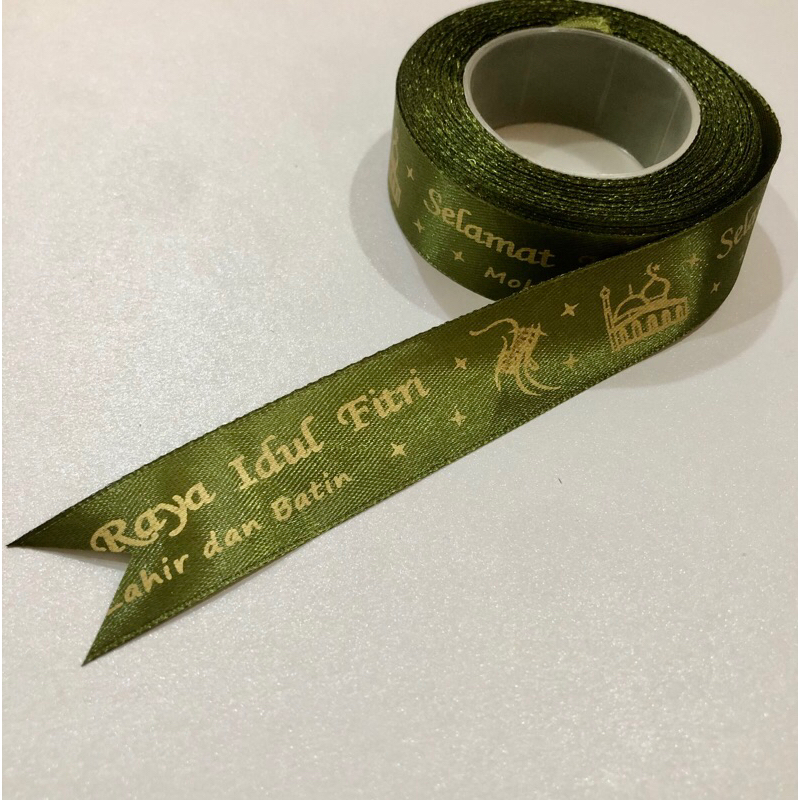 

PITA IDUL FITRI UKURAN 2.5 CM (1 INCH) PER METER / PITA IED / PITA SATIN TULISAN LEBARAN