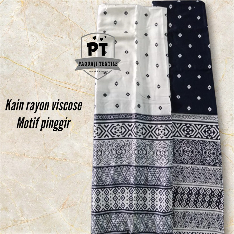 bahan kain rayon motif abstrak pinggir/rayon motif etnik/rayon premium/rayon viscose(harga tertera 5