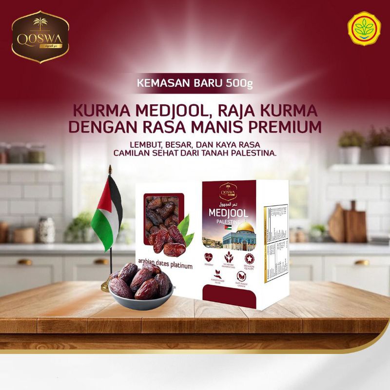 

Kurma Medjoul Dates Palestine Premium Qoswa 500gr Medjool Dates