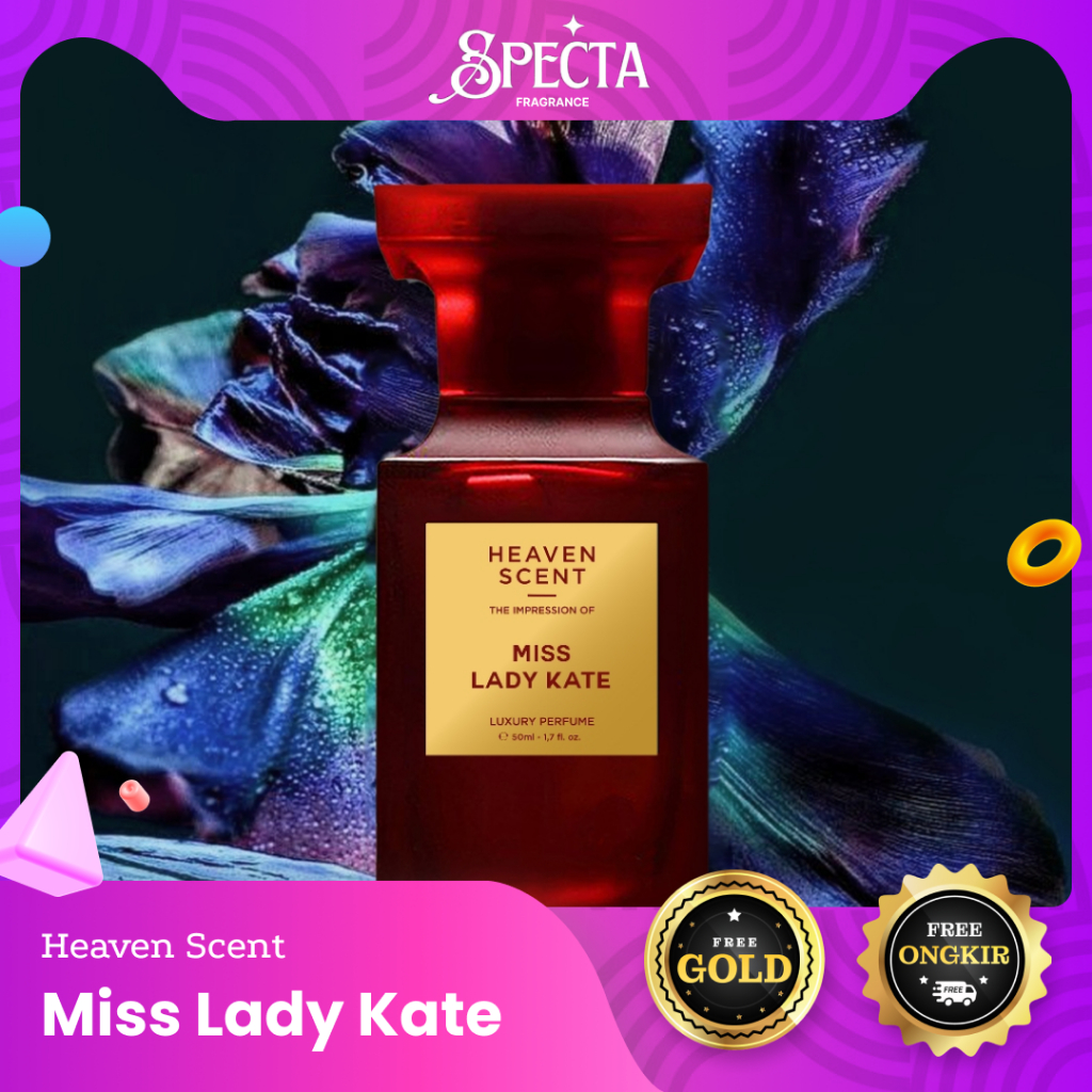 Heaven Scent Parfum MISS LADY KATE (FREE GOLD) ORIGINAL 50 ml OFFICIAL PARTNER Farfum Wanita Pria Ne