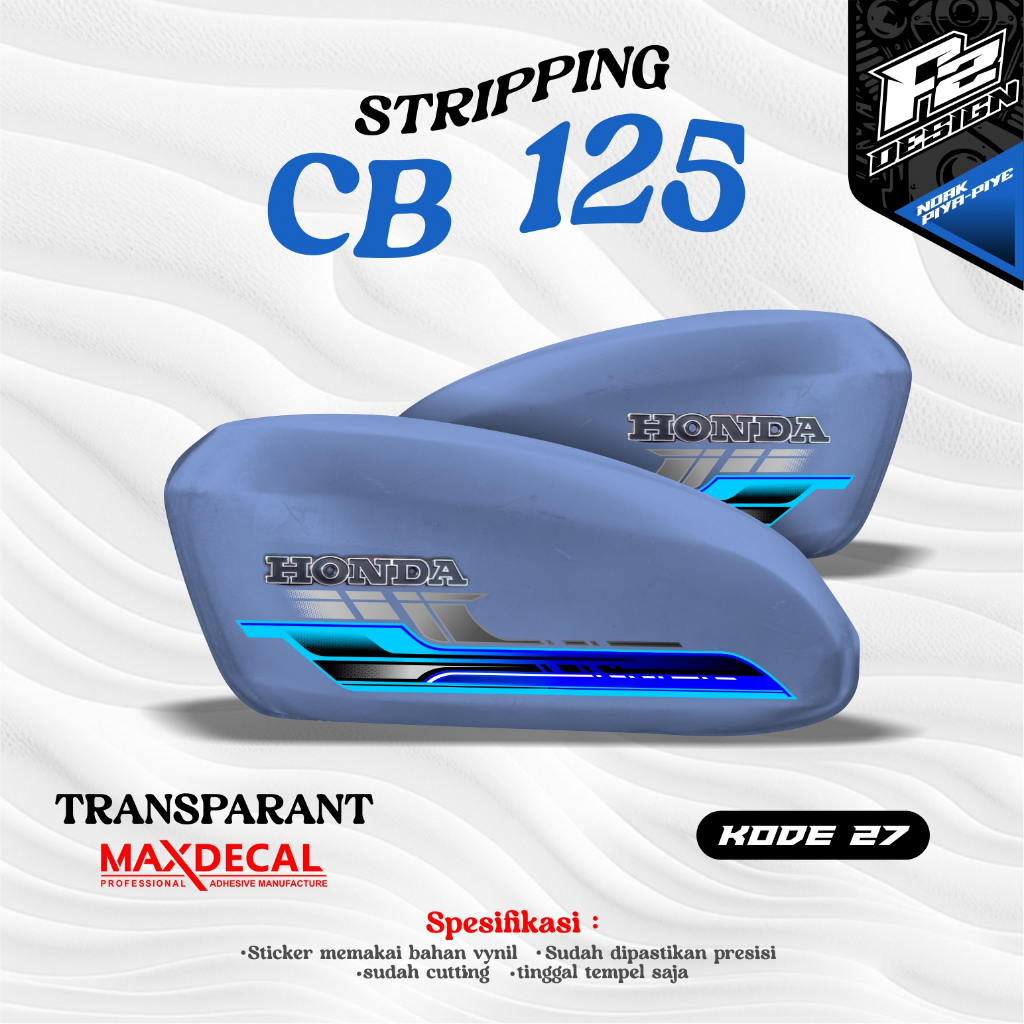 STIKER TANGKI CB POLOS CB BATIK STRIPING CB 125 CB 100 CB GLATIK kode 27