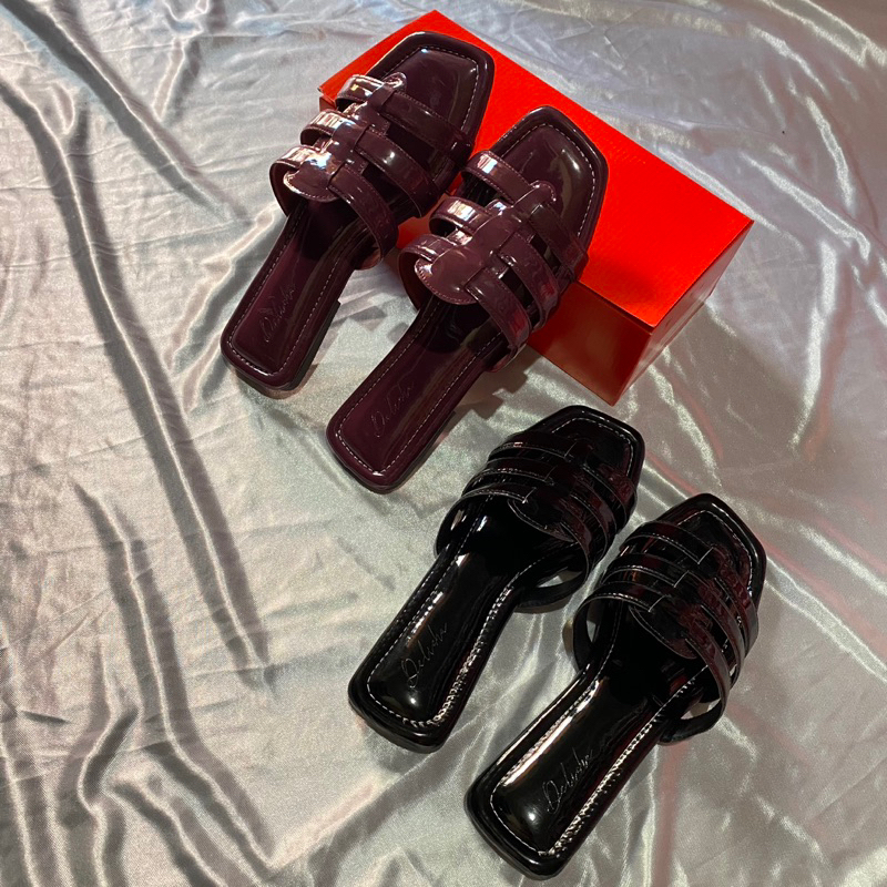 DELISHA SENDAL FLAT TEPLEK SIMPLE / SENDAL TEPLEK WANITA