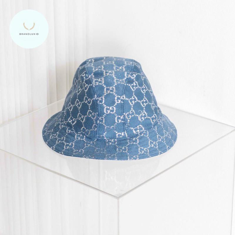 Gucci Logo Glitter Bucket Hat Blue
