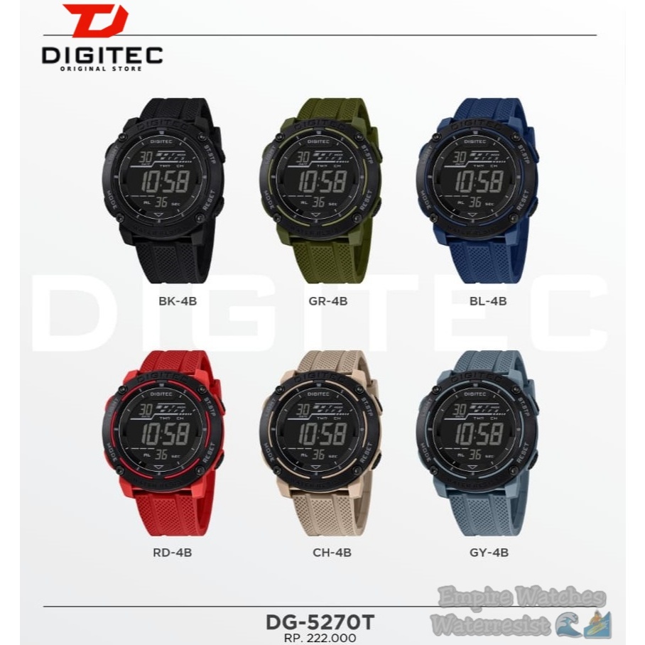 Jam Tangan Digitec DG5270T 5270 Pria Cowok Digital Strap Rubber Kualitas Original Waterproof