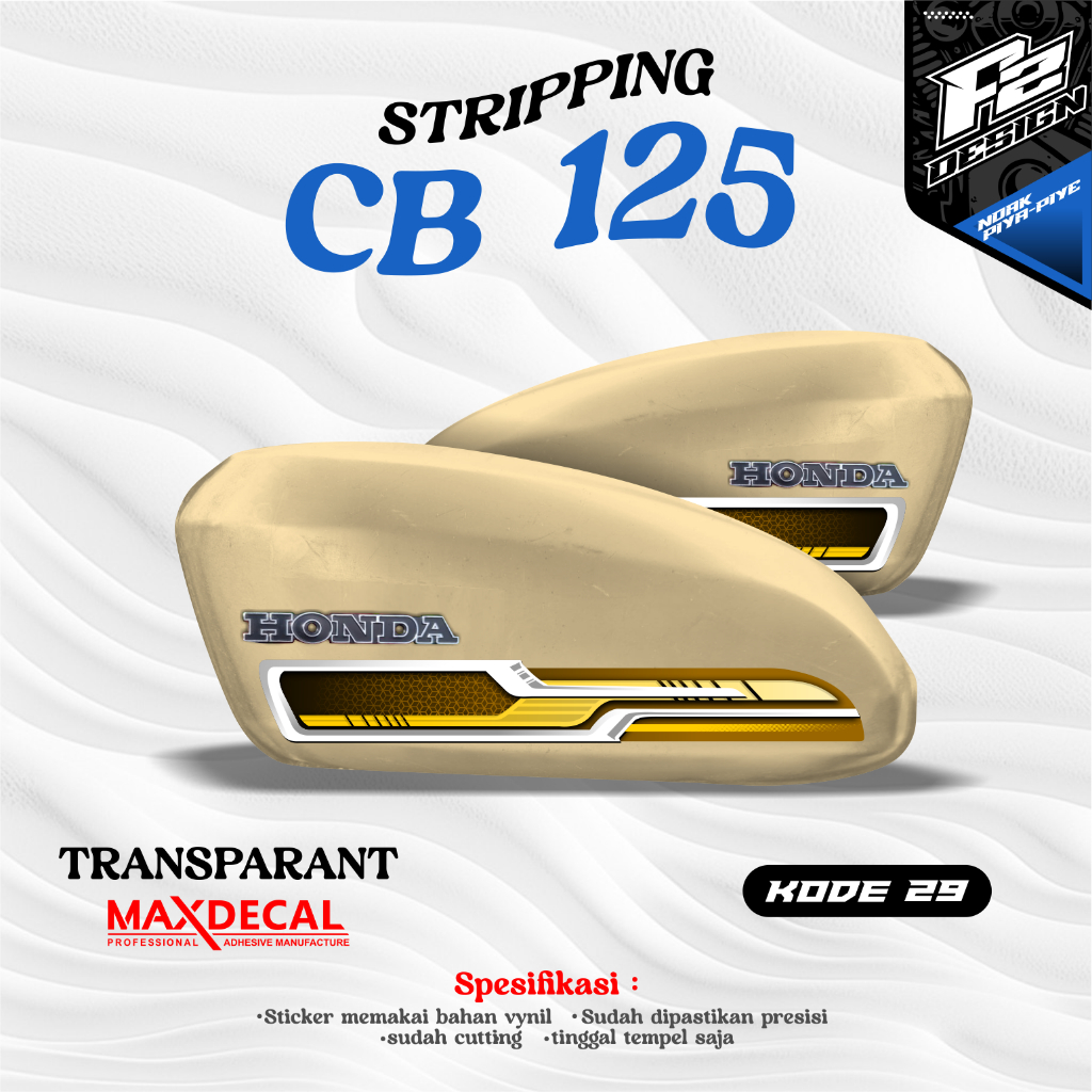 STIKER TANGKI CB POLOS CB BATIK STRIPING CB 125 CB 100 CB GLATIK kode 29