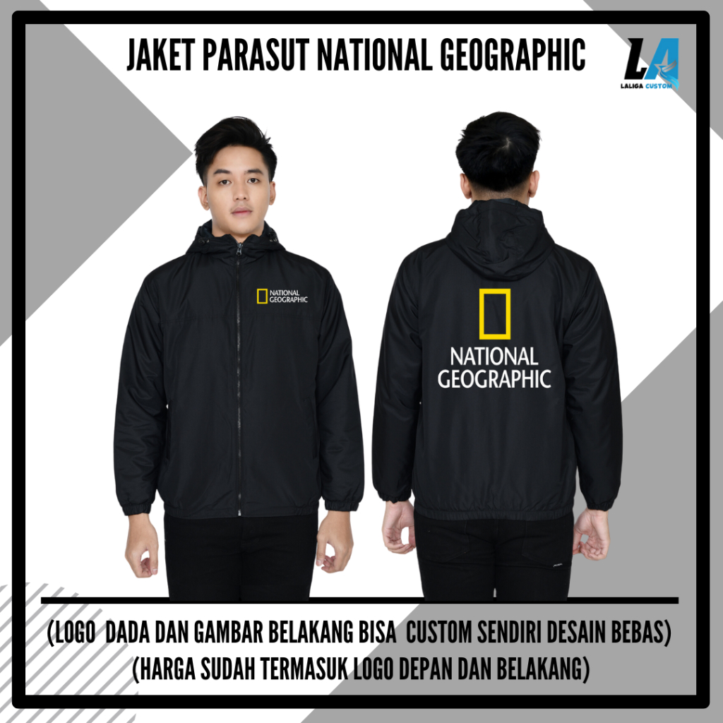 Jaket Parasut Pria Wanita Logo National Geographic