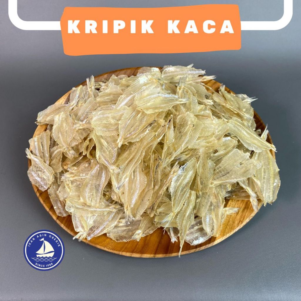 

Ikan Asin Gresik Keripik Kaca Tawar kalapan belah Kualitas Ekspor Kemasan 500gram