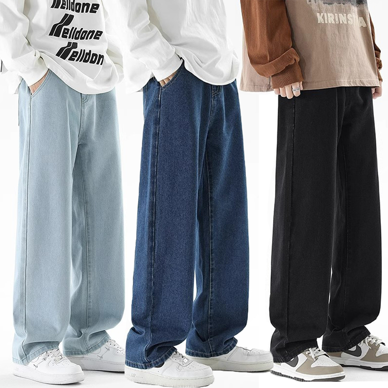 Celana jeans pria korean pria loose pants jeans celana jeans kulot pria celana kulot pria Jeans biru
