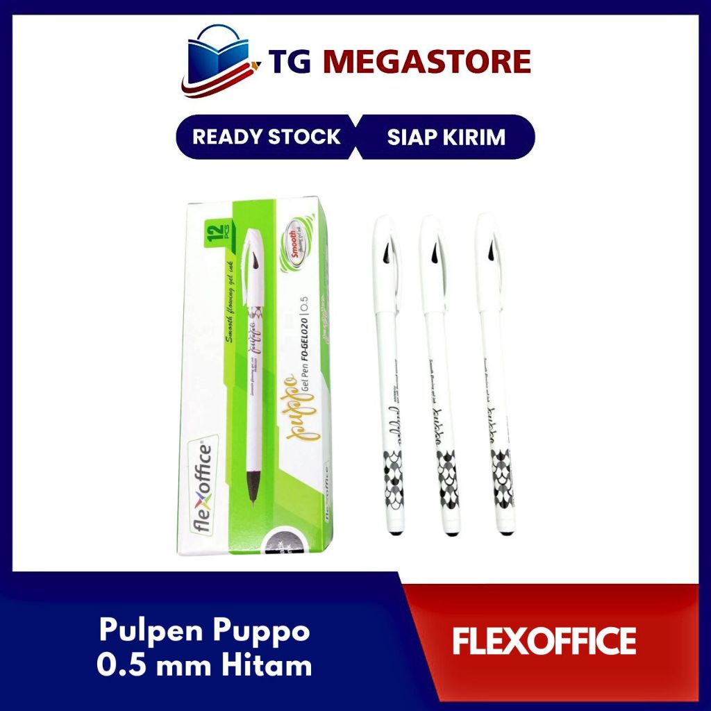 

Pulpen Flexoffice Puppo 0.5 mm FO-GEL020 - Hitam