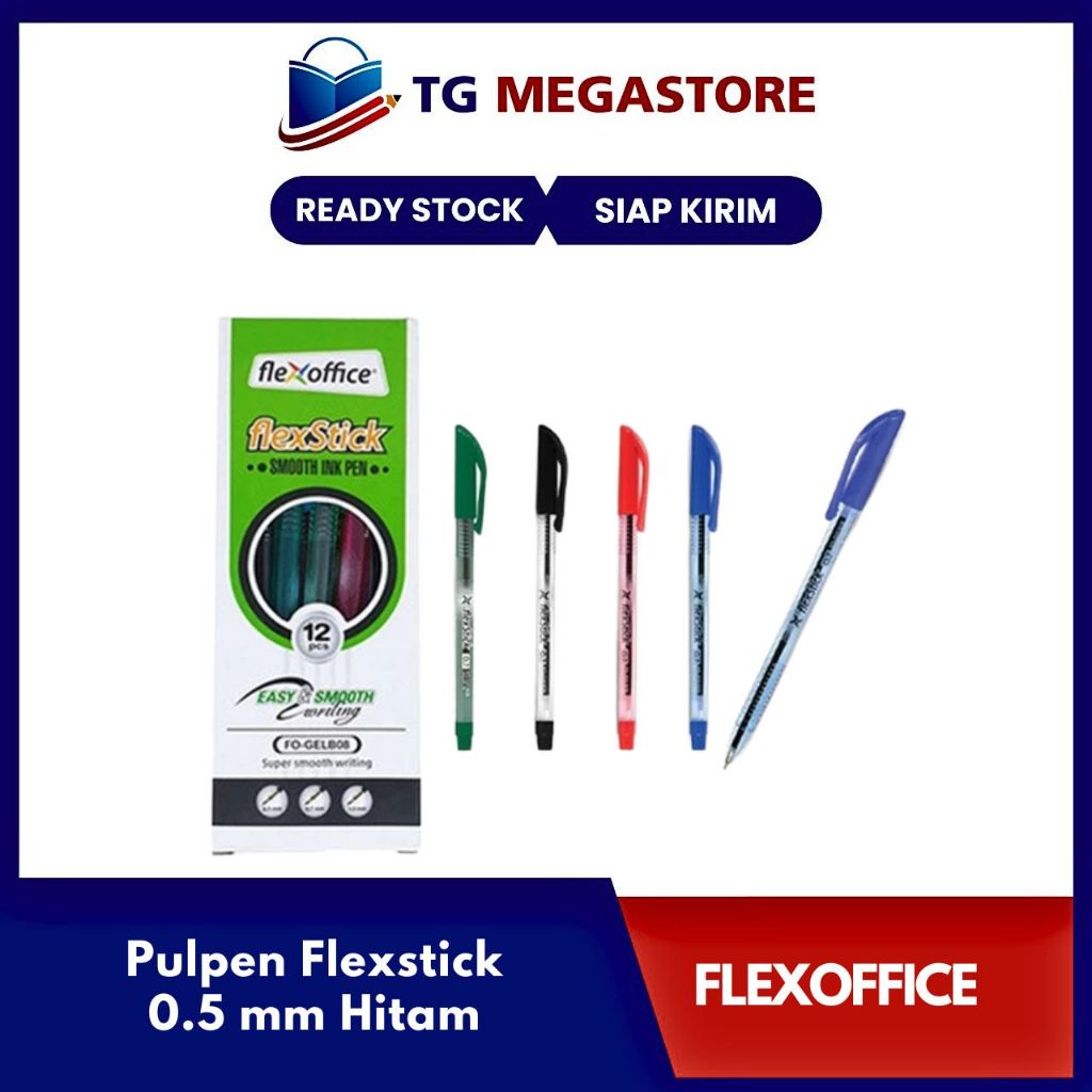 

Pulpen Flexoffice Flexstick 0.5 mm FO-GELB08 - Hitam