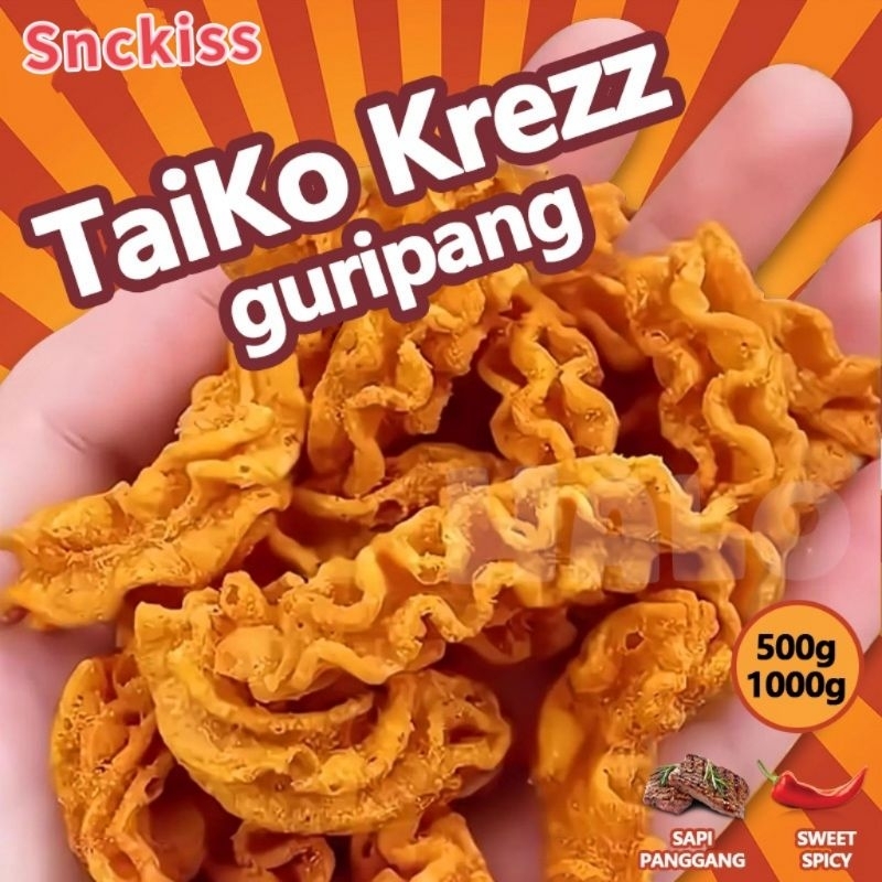 

[ HALAL ] COD Snack Taiko Krezz Guripang 500g / 1000g, makanan kembung/ puffed, citarasa baik, renyah dan lezat, makanan puffed daribahan baku