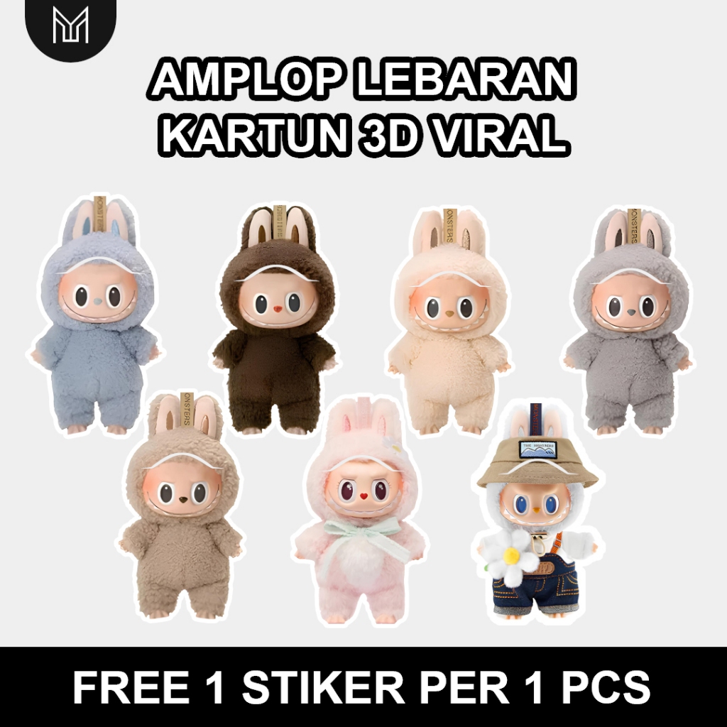 

Amplop Lebaran 3D 2025 Bertema Karakter Labubu Lucu untuk Angpao Idul Fitri & Imlek