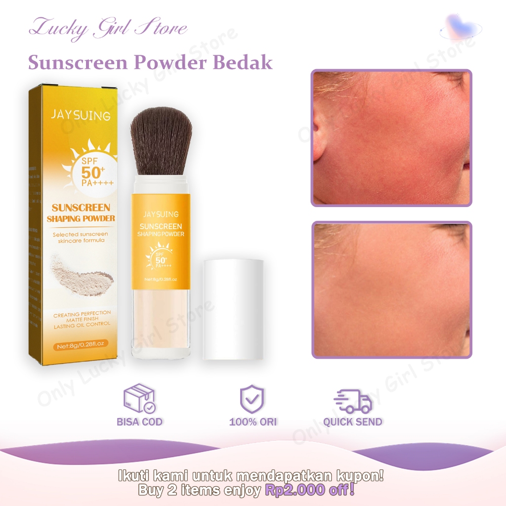Jaysuing Sunscreen Powder Bedak SPF50 SunScreen Setting Powder Beat the Sun Powder Sunscreen Bedak B