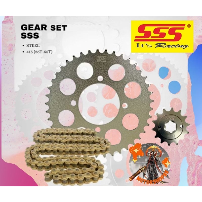 gir set sss 415 rantai gold jupiter Z1 /vega ZR/ jupiter Robot/Vega Force/vega RR dll