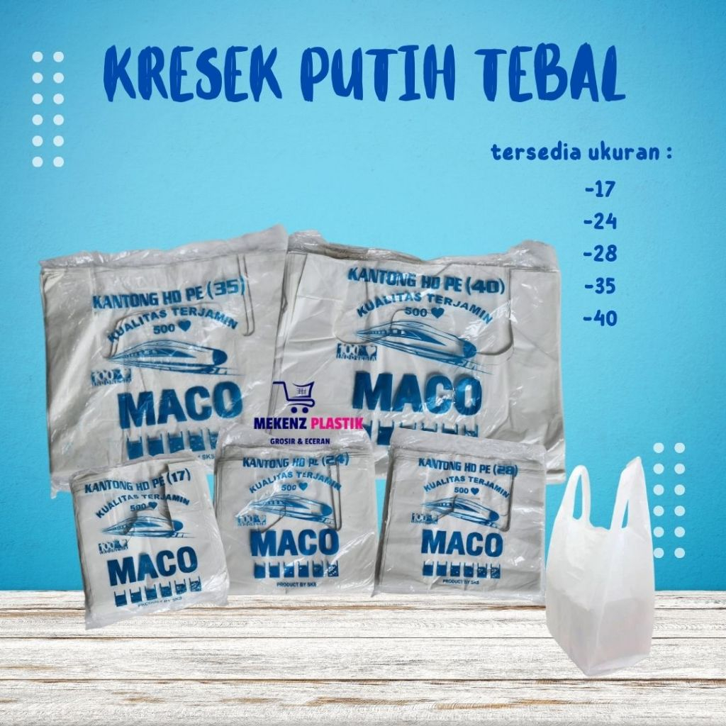 Kantong Plastik Kresek Putih Susu Ukuran 17 24 28 35 40