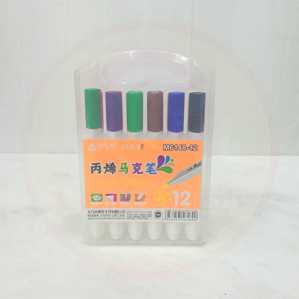 

AODEMEI AKRILIK MARKER 12 WARNA