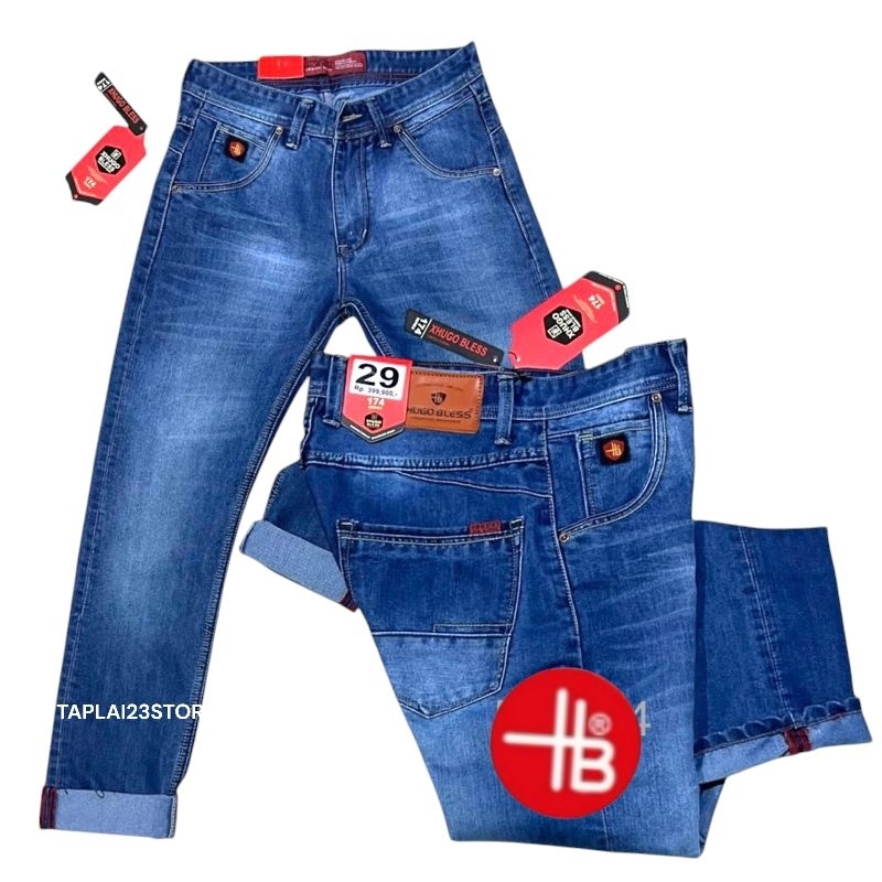 CELANA JEANS XHUGO BLESS LEGULER GIT // CELANA FASHION PRIA DENIM // JEANS FASHION DENIM Size 27/36