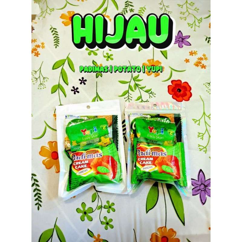 

Mini Gift Snack WARNA HIJAU/ Mini Hampers / Ide Gift Hampers / Snack promo / Mini Gift Snack B