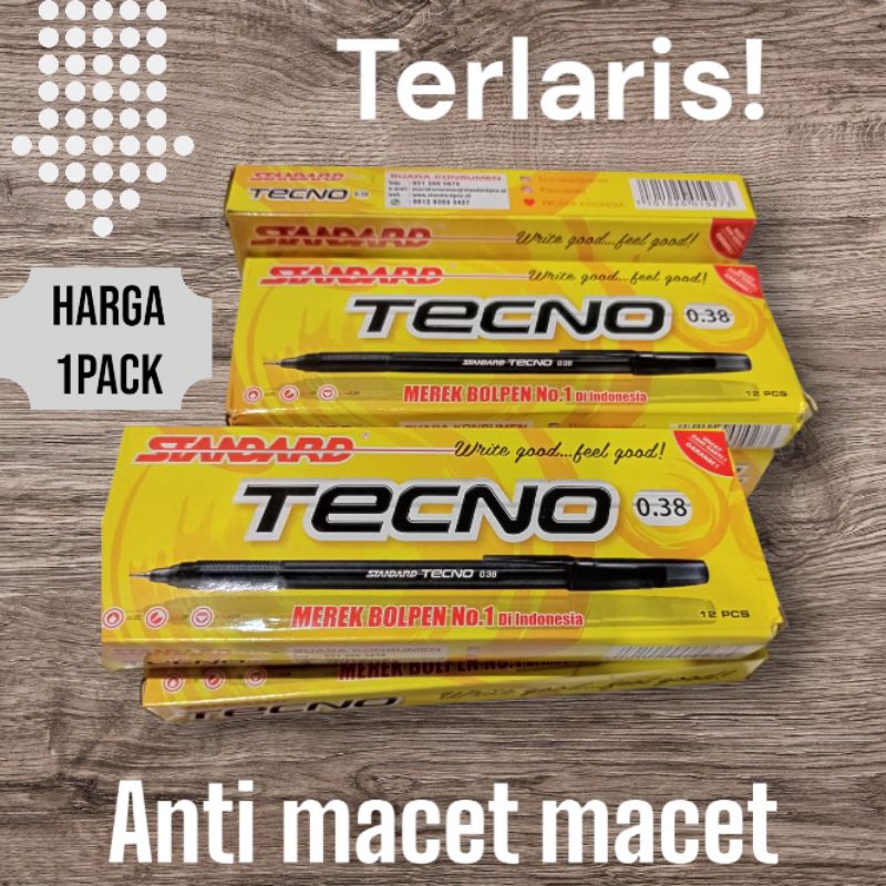 

BOLPEN STANDAR Tecno pulpen hitam 0.38 1pack