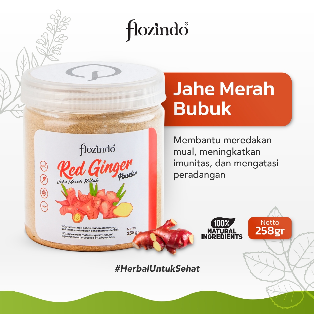 

Flozindo Jahe Merah Bubuk Jahe Bubuk Asli Tanpa Campuran Serbuk Jahe Merah Original Tanpa Gula