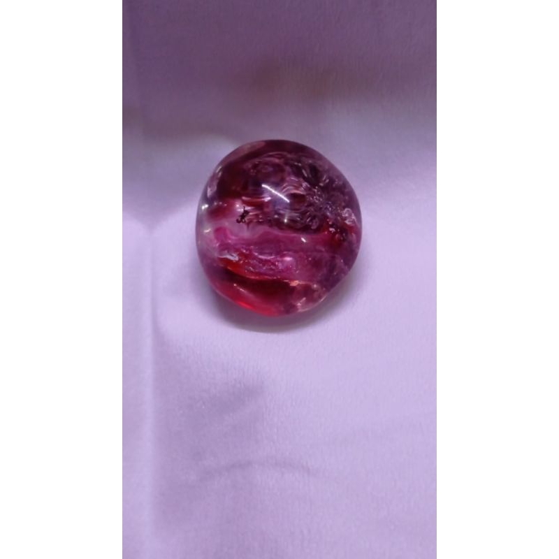 Natural kecubung karang merah (rock crystal quartz)