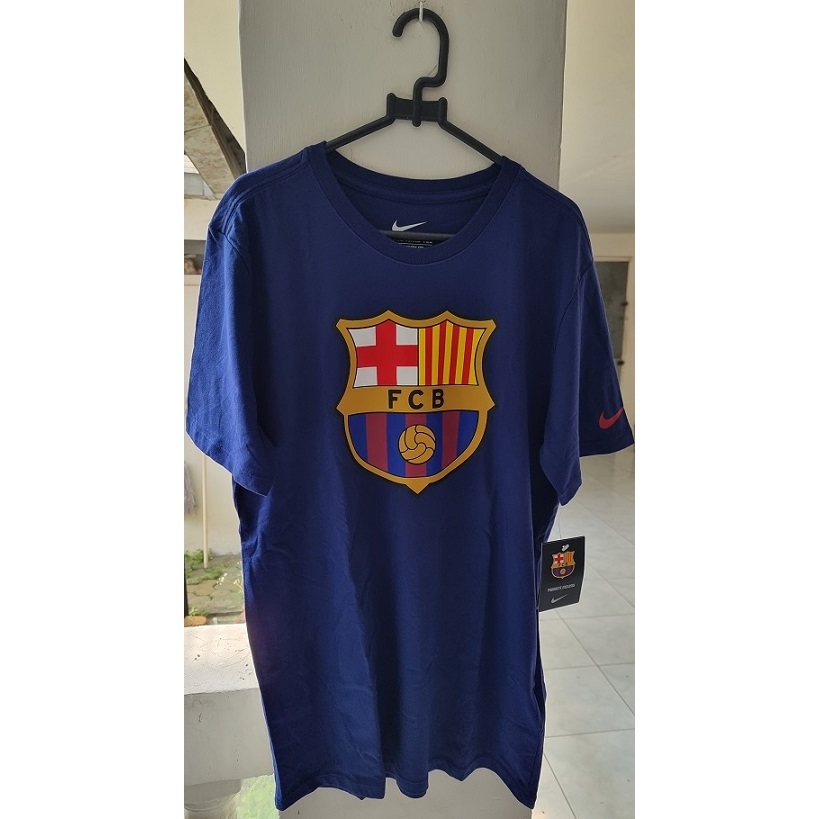 Nike FC Barcelona FCB Crest Tee - Baju Kaos T-Shirt Bola Original 689391421