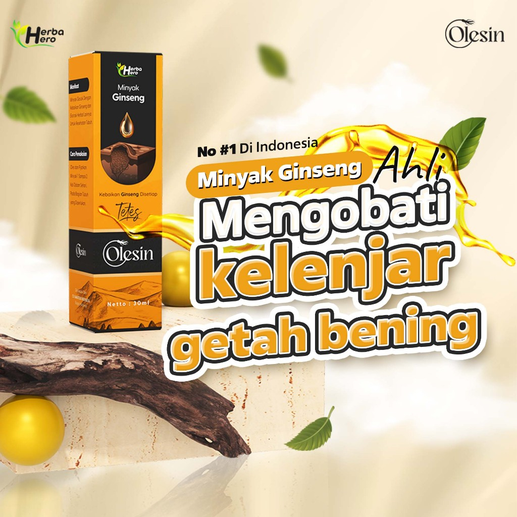 OLESIN ID MINYAK GINGSENG OLESIN ID BPOM OBAT BENJOLAN KELENJAR GETAH BENING TIROID TUMOR ORIGINAL