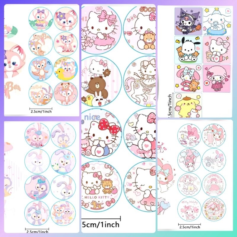 

(100 pcs) Stiker Bergambar Lucu 2,5 cm , Motif Lucu Sticker, Stiker Kertas Lucu