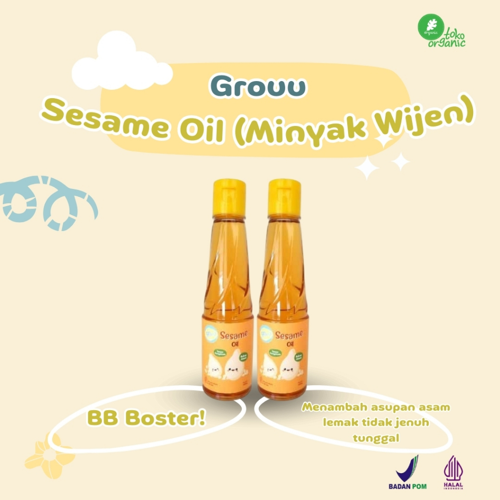 

Grouu Sesame Oil (145ml) Sesame Oil untuk Menambah Cita Rasa, Membantu Menambah Asupan Asam Lemak Tidak Jenuh Tunggal | BB Boster