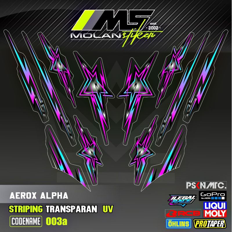 Decal Sticker Striping Variasi Transparan Uv Aerox Alpha Star Aerox Turbo Star All New Aerox Alpha C