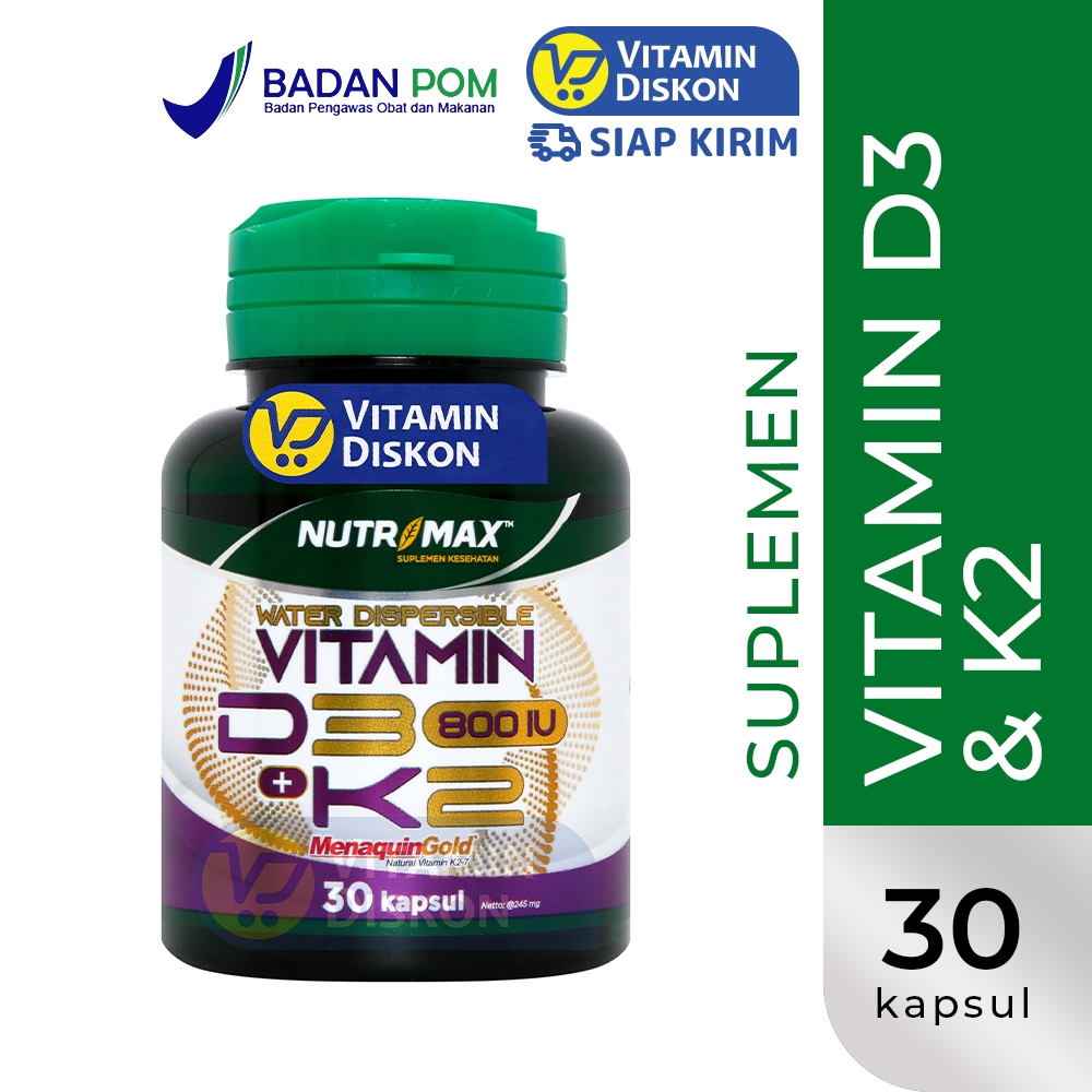 NUTRIMAX WATER DISPERSIBLE VITAMIN D3 PLUS K2 30 TABLET | Suplemen Kalsium Calcium Kesehatan Tulang 