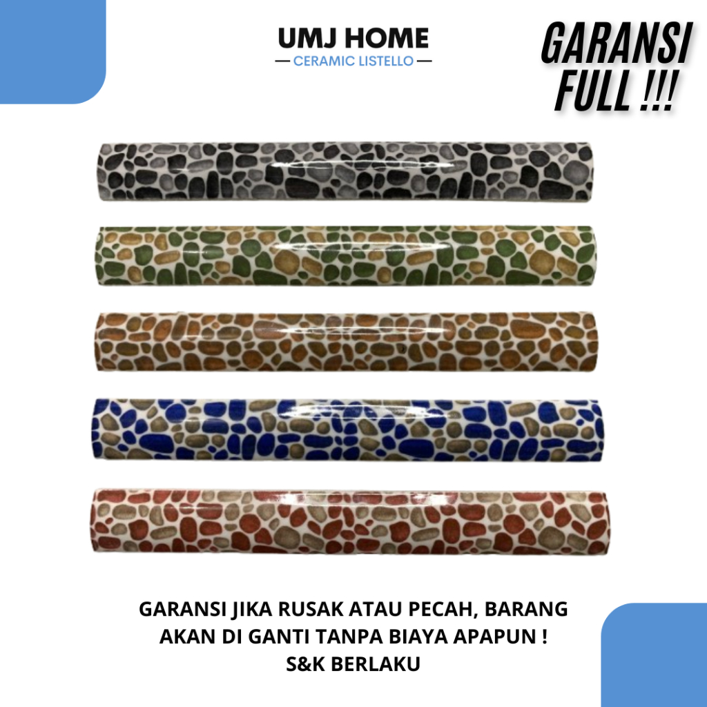 [GARANSI FULL] Lis keramik kuku macan keramik motif batu 20 cm import