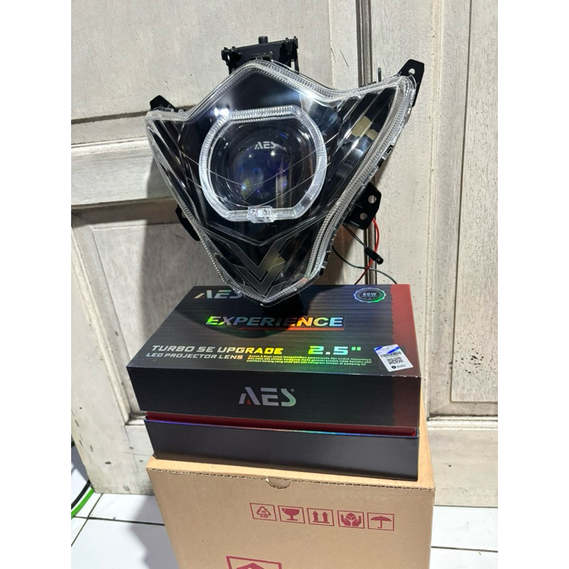 reflektor satria fu facelift set biled aes turbo experience 2,5 inchi 60w / lampu depan biled satria