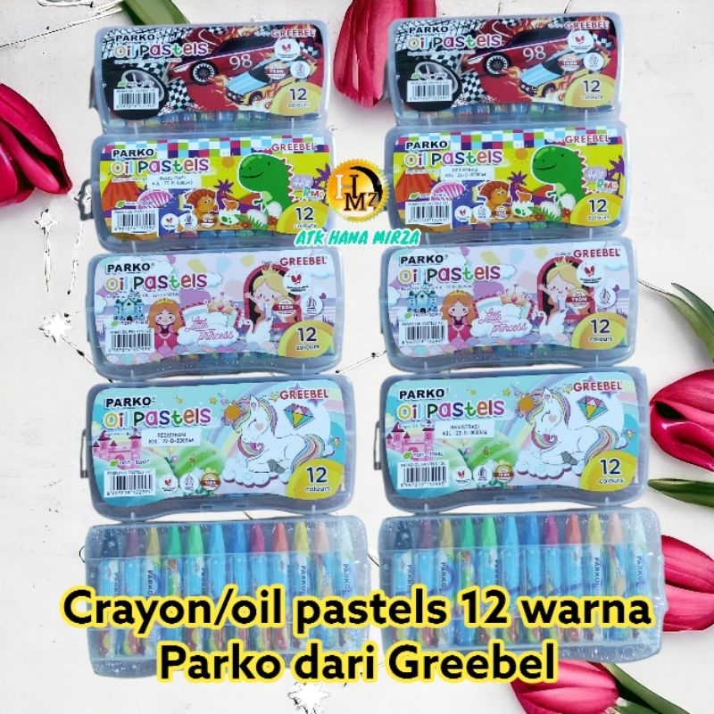 

Crayon/Oil pastels 12 warna Parko dari Greebel