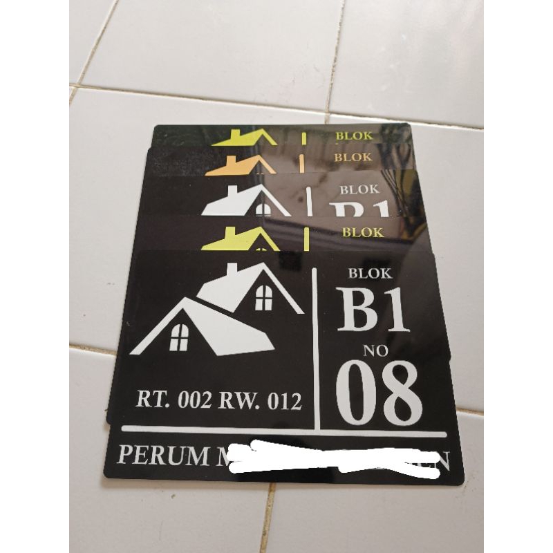 Plat Nomor Rumah Blok Rumah custom plat Aluminium Printing