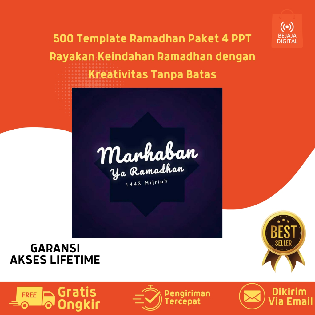 Template Ramadhan Paket 4 PowerPoint untuk Konten Kreatif 500 template ramadhan