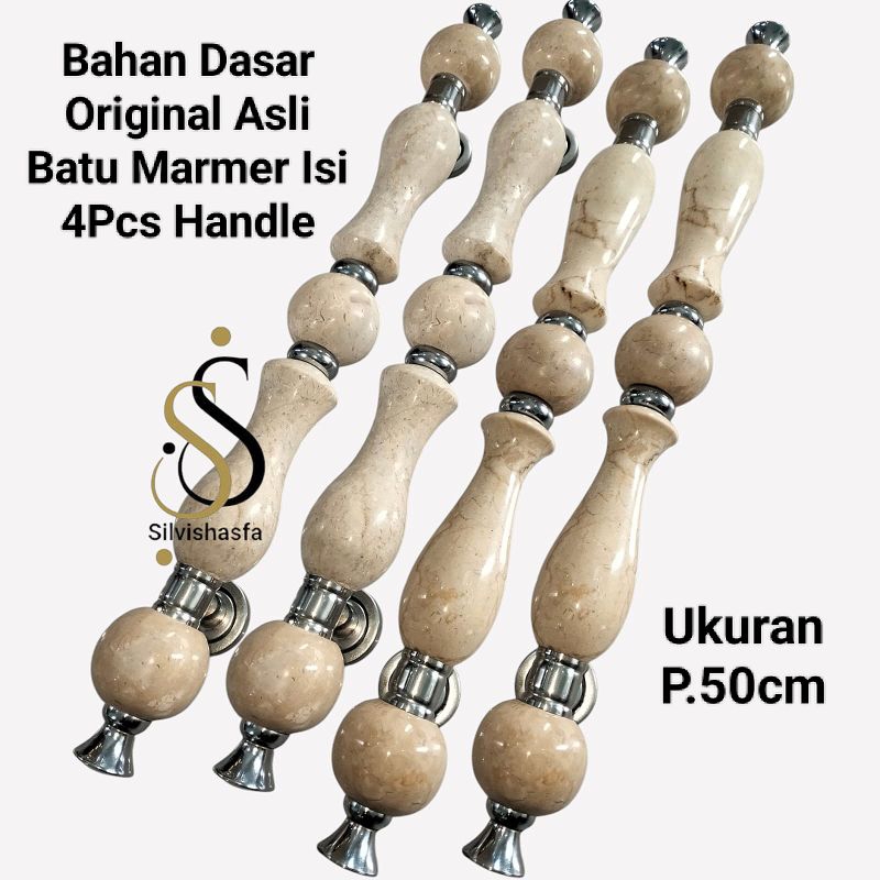 Gagang Kunci Set 2 Pintu Rumah Minimalis Marmer 60cm 50cm Mewah klasik Modern Berkualitas Komplit